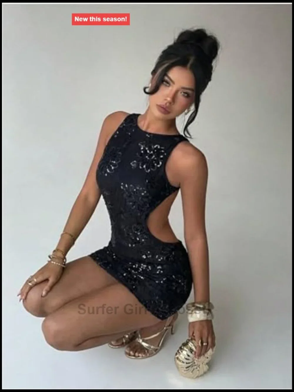 Embroidered Backless Bodycon Mini Dress Sleeveless Floral Party Club Cocktail